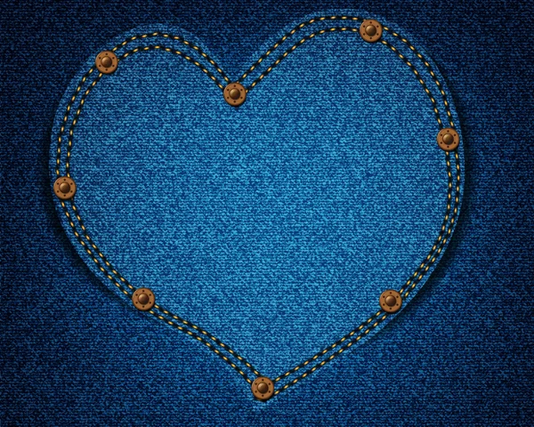 Текстура джинсов с сердцем — стоковый вектор