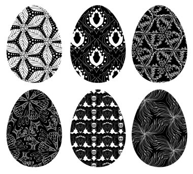 tek renkli Paskalya yumurta desenli 4 kümesi