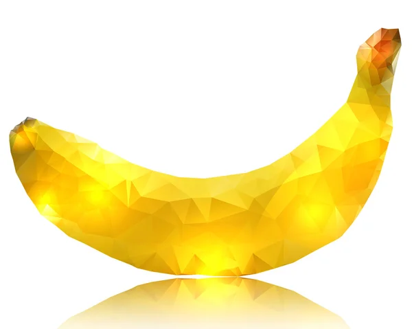 Banane en verre sur fond blanc — Image vectorielle