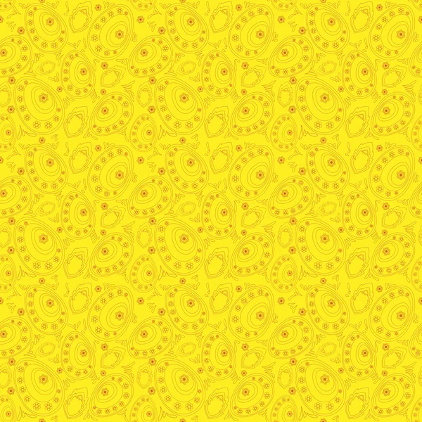 Pâques motif sans couture sur un fond jaune — Image vectorielle