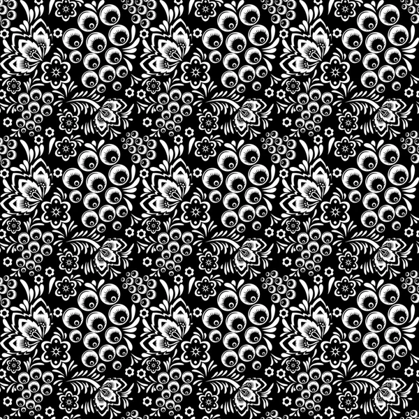 Seamless monochrome floral pattern 10 — Stock Vector