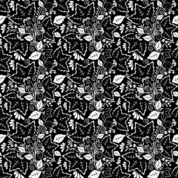 Seamless monochrome floral pattern 3 — Stock Vector