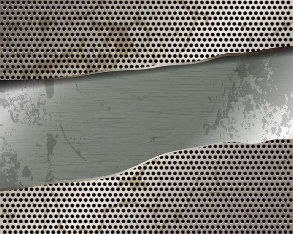 Torn metal grille