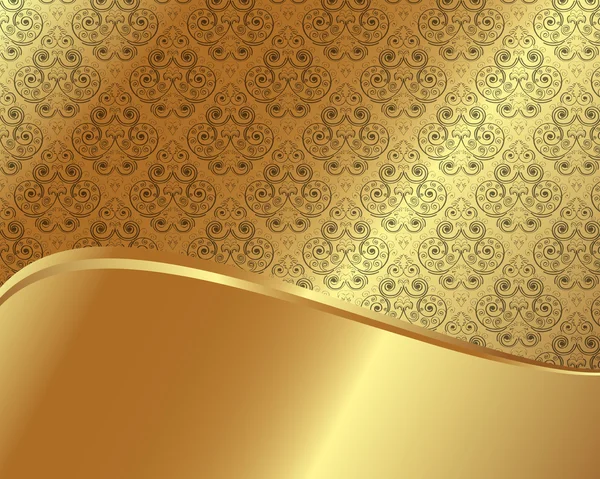 Guld ram med mönster 7 — Stock vektor