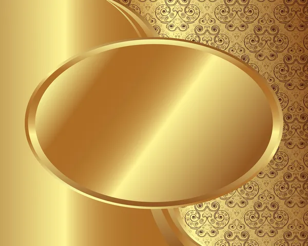 Guld ram med mönster 2 — Stock vektor