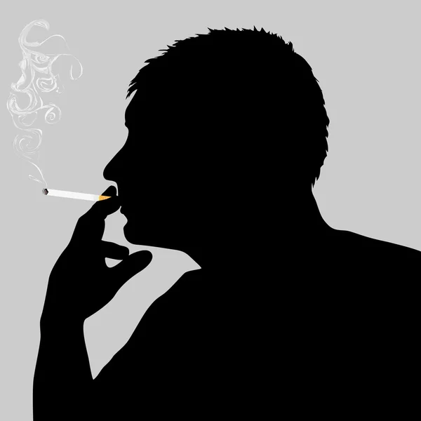 Uomo fumatore — Vettoriale Stock