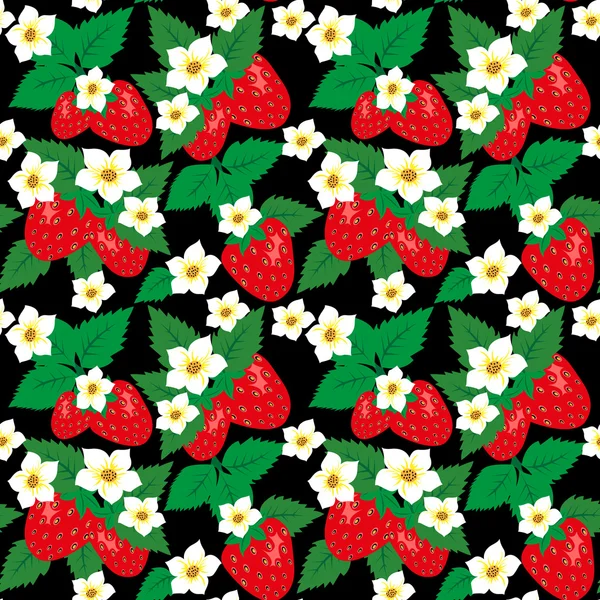 Seamless pattern with strawberries — Stock Vector