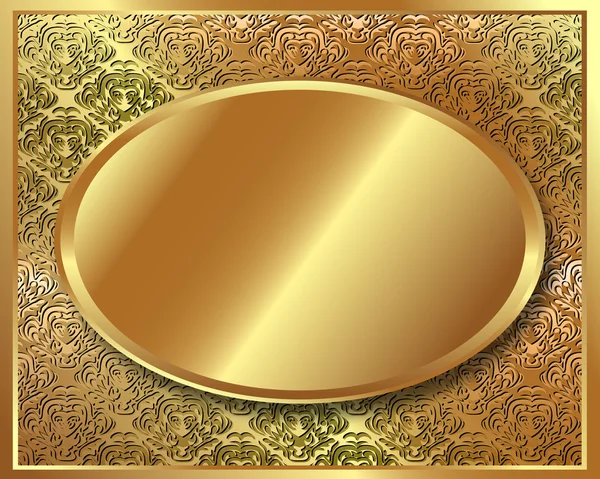 Delicado marco de oro con patrón — Archivo Imágenes Vectoriales