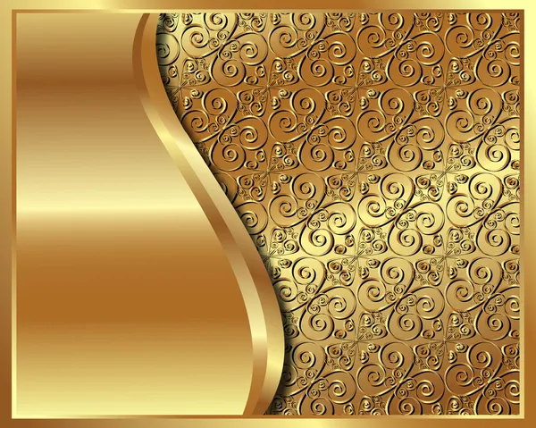 Cadre en or avec motif — Image vectorielle