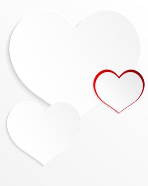 beyaz zemin üzerinde kağıt Kalpler