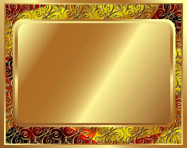 Fijne gouden frame met patroon 2 — Stockvector