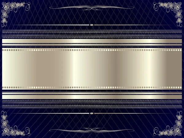 Cadre argenté avec éléments floraux 9 — Image vectorielle