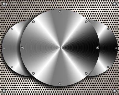 arka plan bir metal ızgara üzerinde çelik disklerin