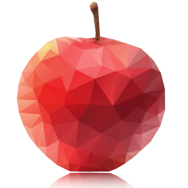 Яблоко из полигонов на белом фоне — стоковый вектор
