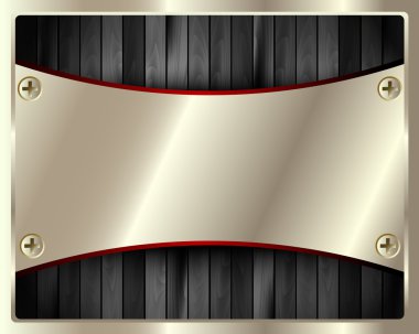 koyu ahşap arka plan üzerinde metal çerçeve