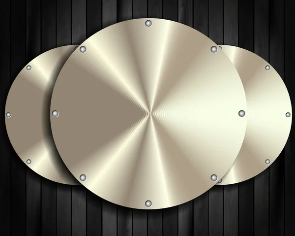 Le cadre métallique sur un fond en bois foncé 2 — Image vectorielle