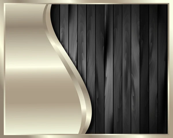 Het metalen frame op een donkere houten achtergrond 5 — Stockvector