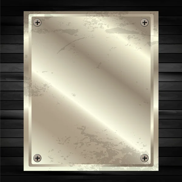 O quadro de metal em um fundo de madeira escura 12 — Vetor de Stock