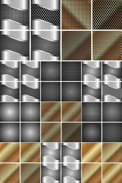 Conjunto de textura metálica — Archivo Imágenes Vectoriales