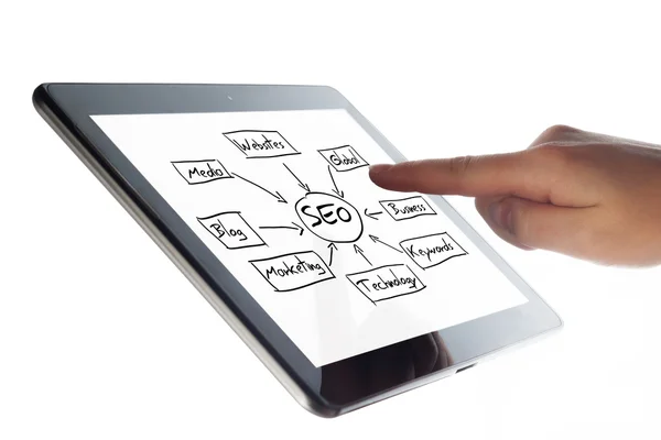 Tablet SEO schema — Stock Photo, Image