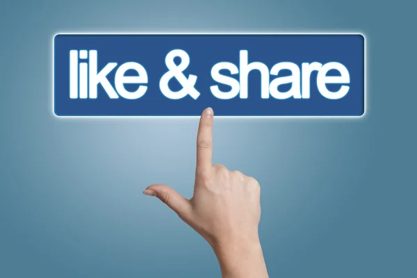 Dringende zoals & share knop — Stockfoto