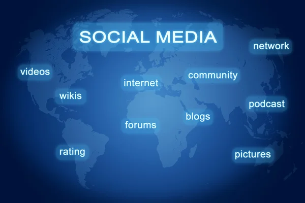 Botões de mídia social — Fotografia de Stock