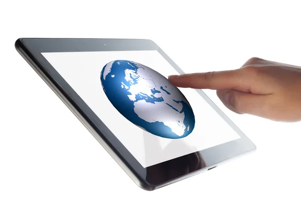 Tablet World Globe — Stock Photo, Image