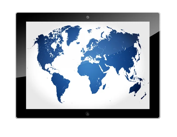 Mapa Mundial de Tablet — Fotografia de Stock