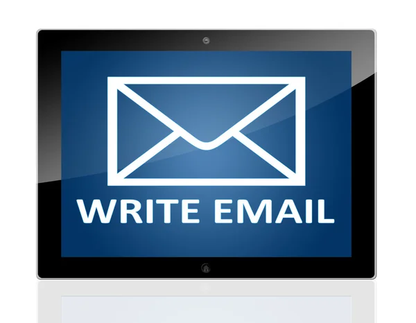 Tablet PC schrijf e-mail — Stockfoto