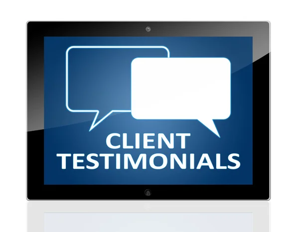 Tablet Client Testimonials — Stock Photo, Image