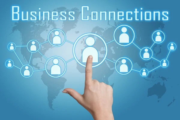 Pressing business connections icon — Stock Photo, Image