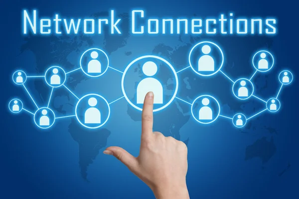 Pressing network connections icon — Stock Photo, Image