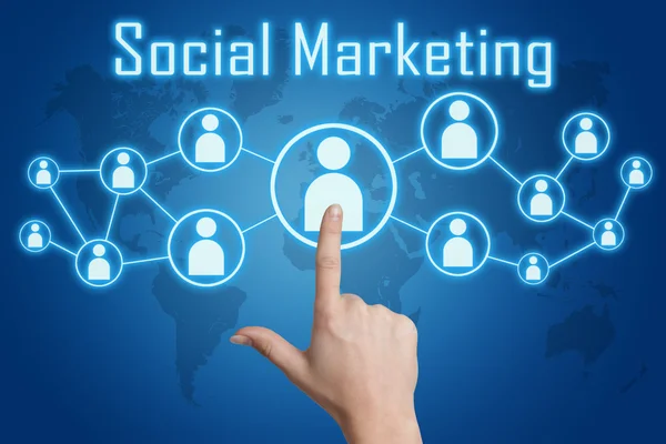 Presionando icono de marketing social —  Fotos de Stock