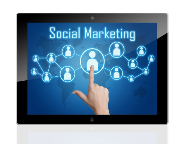 Tablet Social Marketing — Stock Photo, Image
