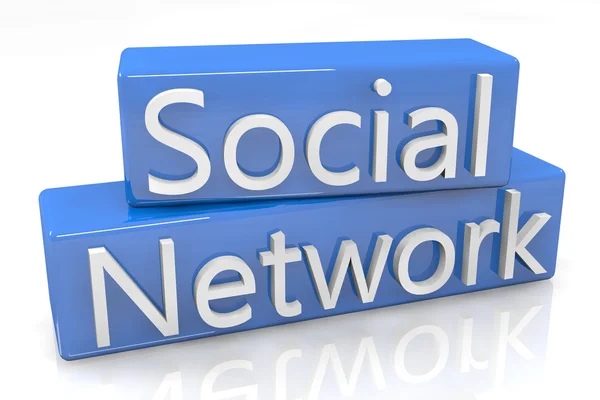 Social network Blue Box — Foto Stock