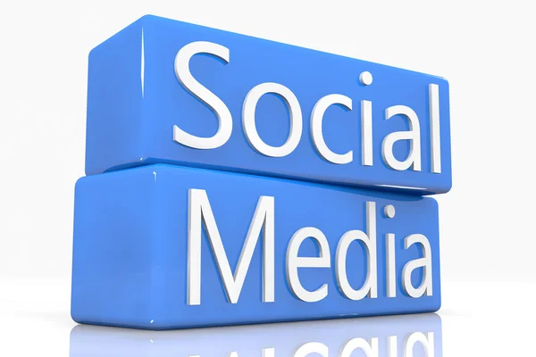 Blue Box Social Media — Stock Photo, Image