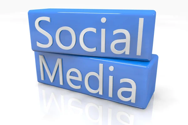 Blue Box Social Media — Stock Photo, Image