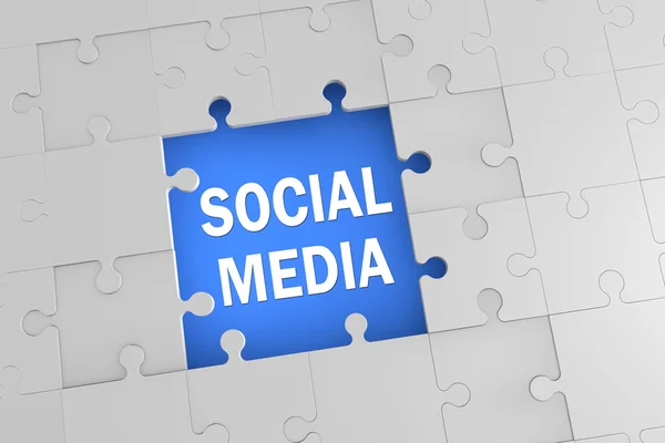 Puzzel van sociale media — Stockfoto