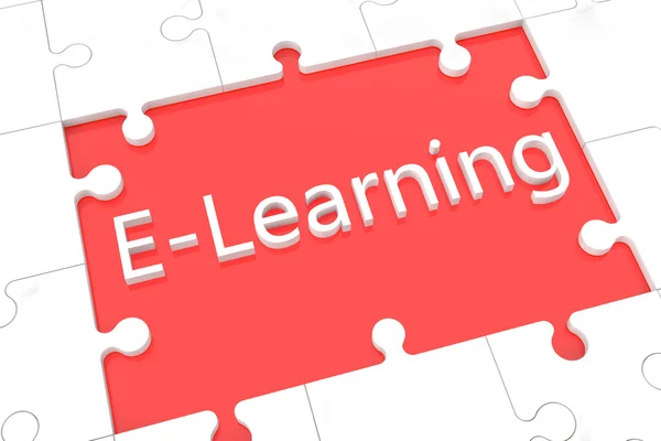 Pussel e-learning koncept — Stockfoto