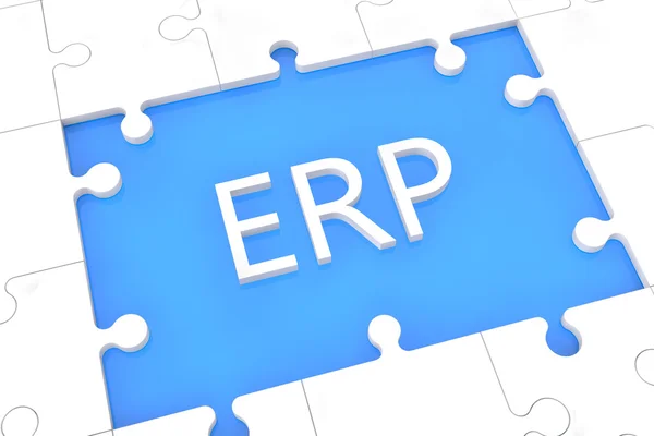 Puzzle concepto ERP — Foto de Stock