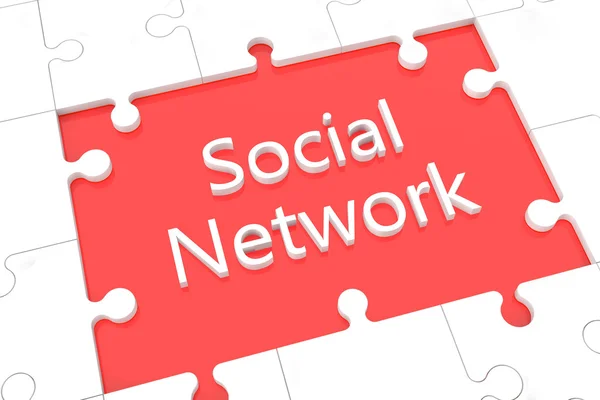 Puzzle concetto di social network — Foto Stock