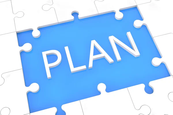 Puzzel plan concept — Stockfoto