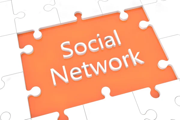 Puzzle concetto di social network — Foto Stock