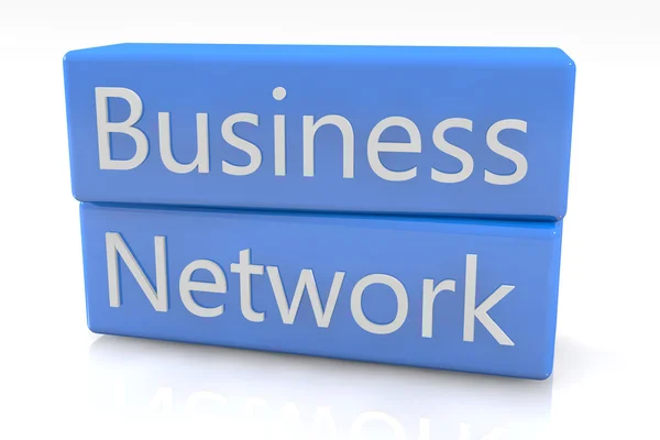 Blue box Business Network — Stock Photo, Image