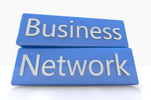 Blue box Business Network — Stock Photo, Image