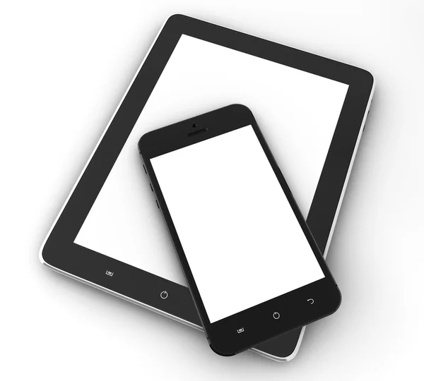 Tablet PC en telefoon — Stockfoto