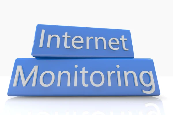 Blue box monitoring Internetu — Zdjęcie stockowe