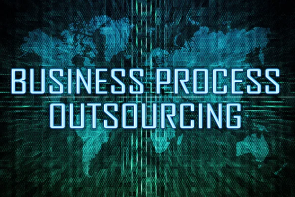 Bpo Business Process Outsourcing Text Concept Green Digital World Map — Stock Photo, Image