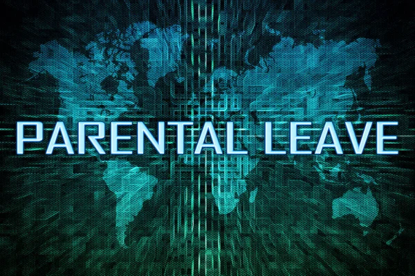 Parental Leave Text Concept Green Digital World Map Background — Fotografia de Stock