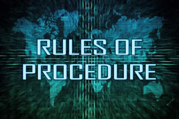 Rules Procedure Text Concept Green Digital World Map Background — Photo